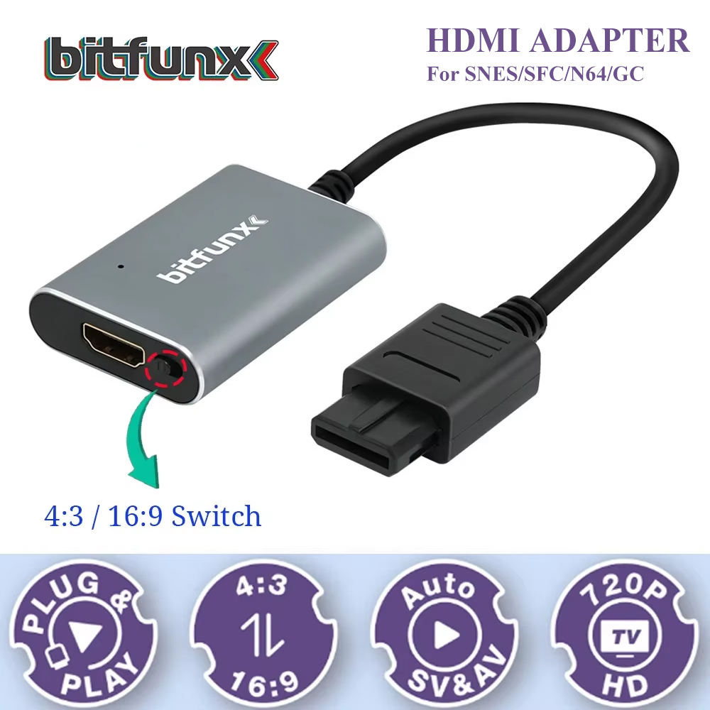 Retro Gaming Hdmi - Bitfunx 720P Svideo / AV -