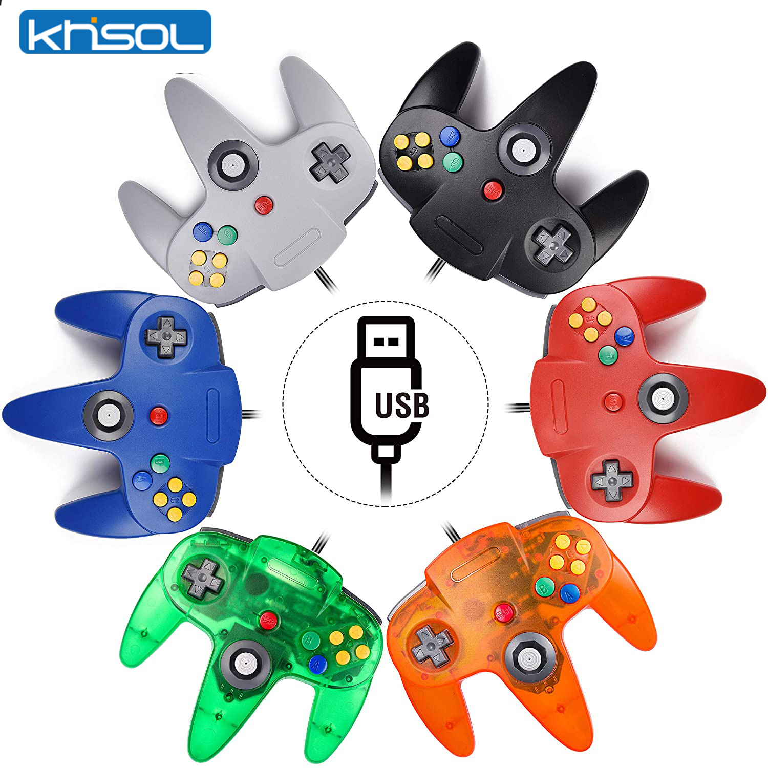 Retro Gaming Best Console - N64 Denetleyici Klasik USB Kablolu Uzaktan